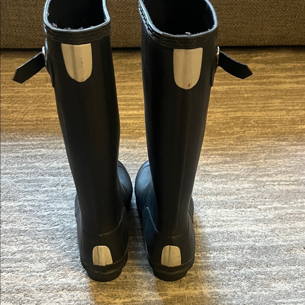 Hunter Black Tall Gloss Rain Boots - Picture 2 of 4